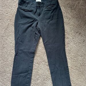 Anthropologie Slim Stretch Black Button Women's Dress Pants Size 8  *cropped*